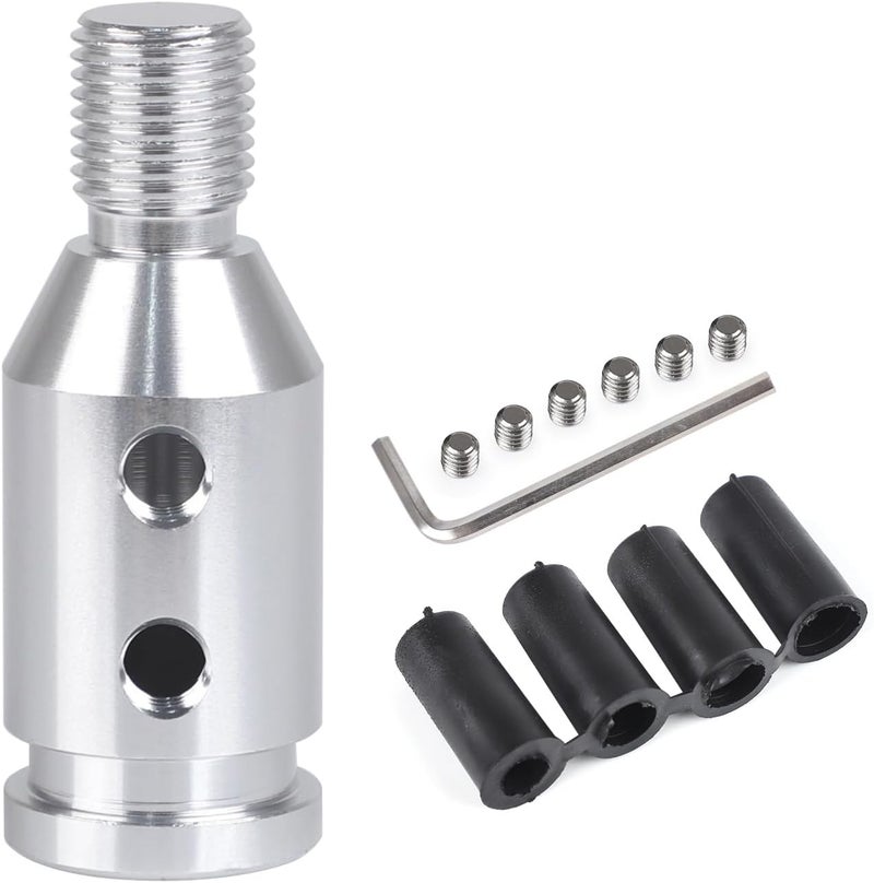 ANDO RACING Universal Gear Shift Knob Adapter 12x1.25,Aluminum Alloy Shifter Knob Adapter,Gear Shift Adapter for Non-Threaded Manual Shifters M12x1.25(Silver) - Image 1
